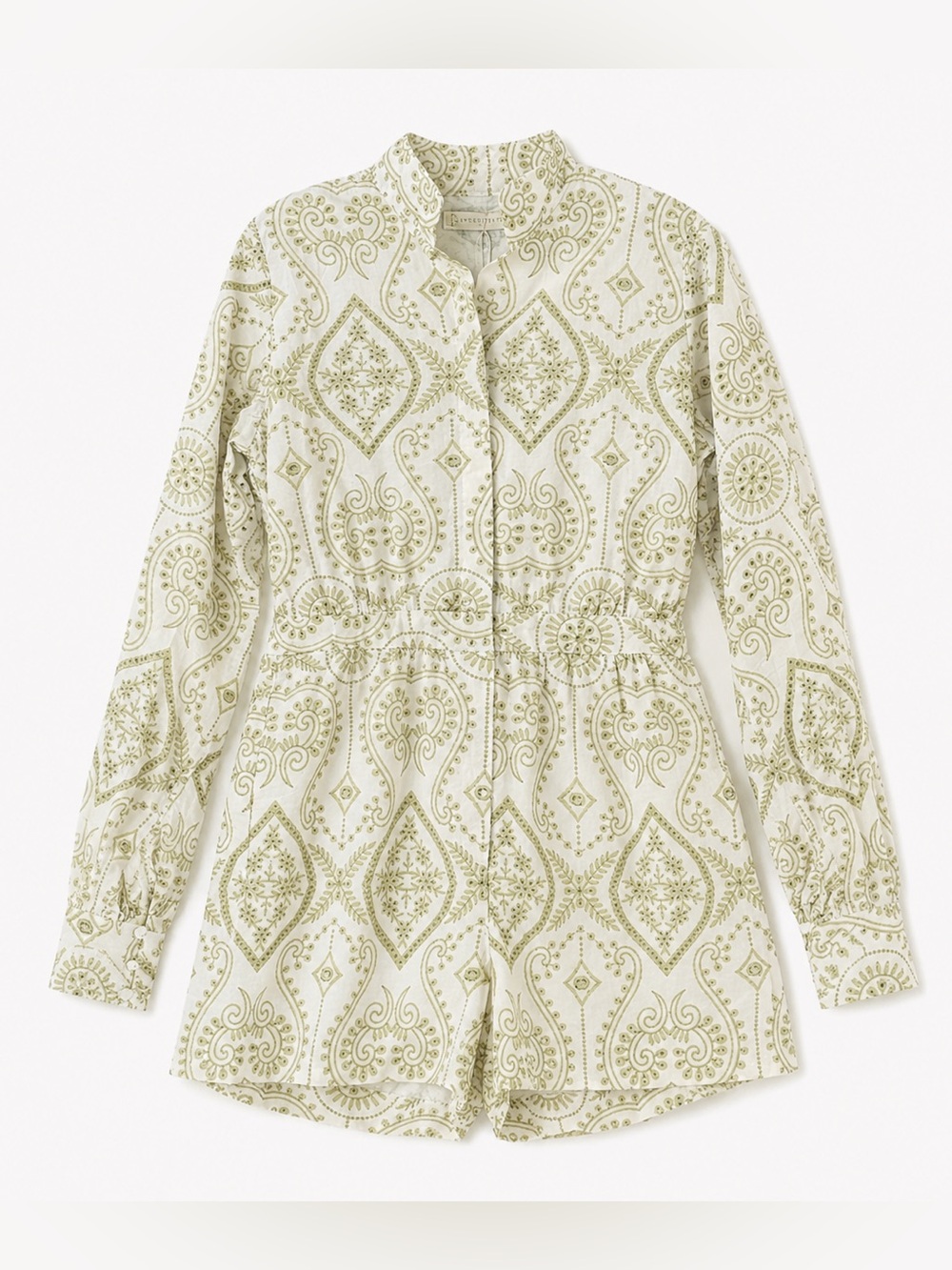 Vita Grace Neesha Embroidered Cotton Playsuit Romper Size Medium